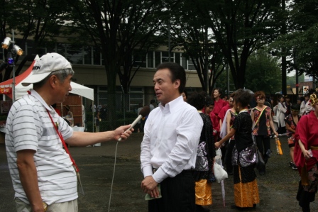朝霞市民まつり｢彩夏祭｣でテレビ埼玉の取材を受けました