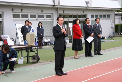 朝霞市高齢者ゲートボール大会であいさつ