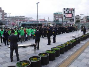 特殊詐欺撲滅「武蔵野訪問隊」出発式の様子