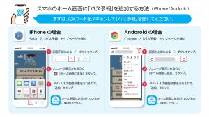 バス予報をスマホのホーム画面に追加する方法