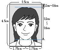 パスポート用写真の見本画像