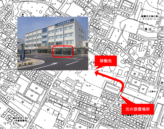 あさか相生病院バス停移動先イメージ図