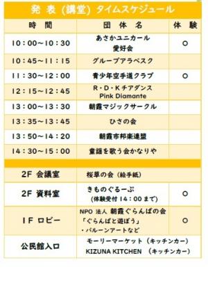30日(日曜日)発表グループタイムスケジュール
