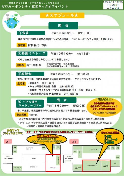 ゼロカーボンシティ宣言キックオフイベントチラシ（裏）
