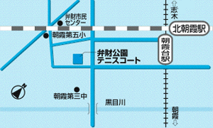 弁財公園テニスコート案内図