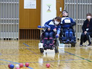 ボッチャの試合の様子