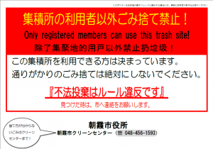 No.1　集積所の利用者以外ごみ捨て禁止